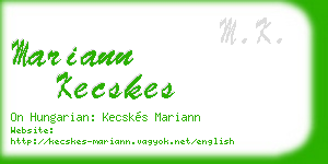 mariann kecskes business card